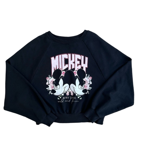 Disney RARE Mickey Mouse Sweatshirt SMALL - Born to be Wild and Free. Boxy Fit - Picture 2 of 16